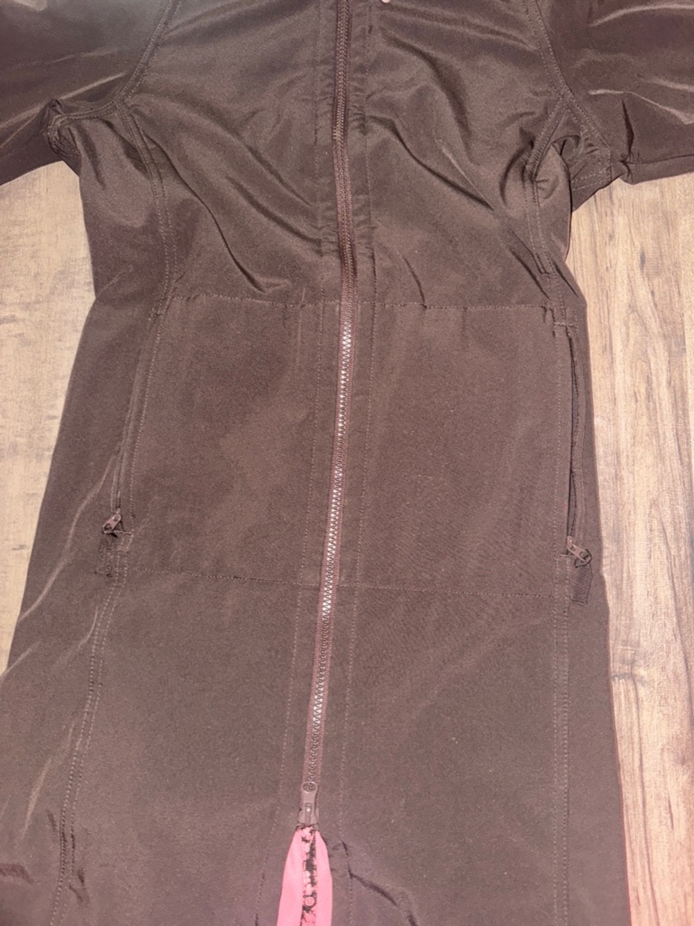 Lululemon Fleece Lined Hooded Jacket Long Brown Pink Lining Size 6 NWOT - Picture 8 of 16